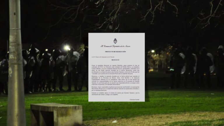 Otra vez la Bonaerense: represión en Olavarría y denuncia de la izquierda en el Congreso