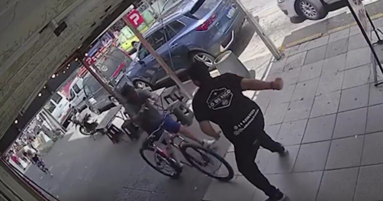 Justicia por «mano propia» en Lanús: un ladrón quiso robar una bicicleta, pero un comerciante lo frenó de una trompada